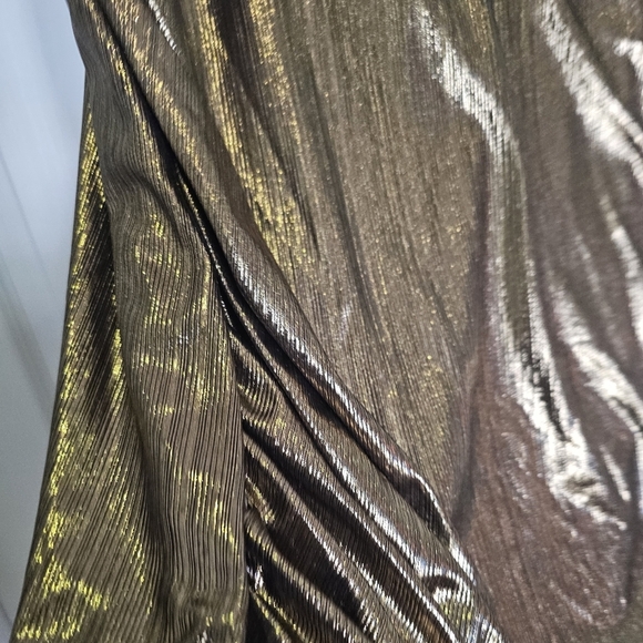 Gold Metallic  Ruched Bodycon Dress - Picture 5 of 6